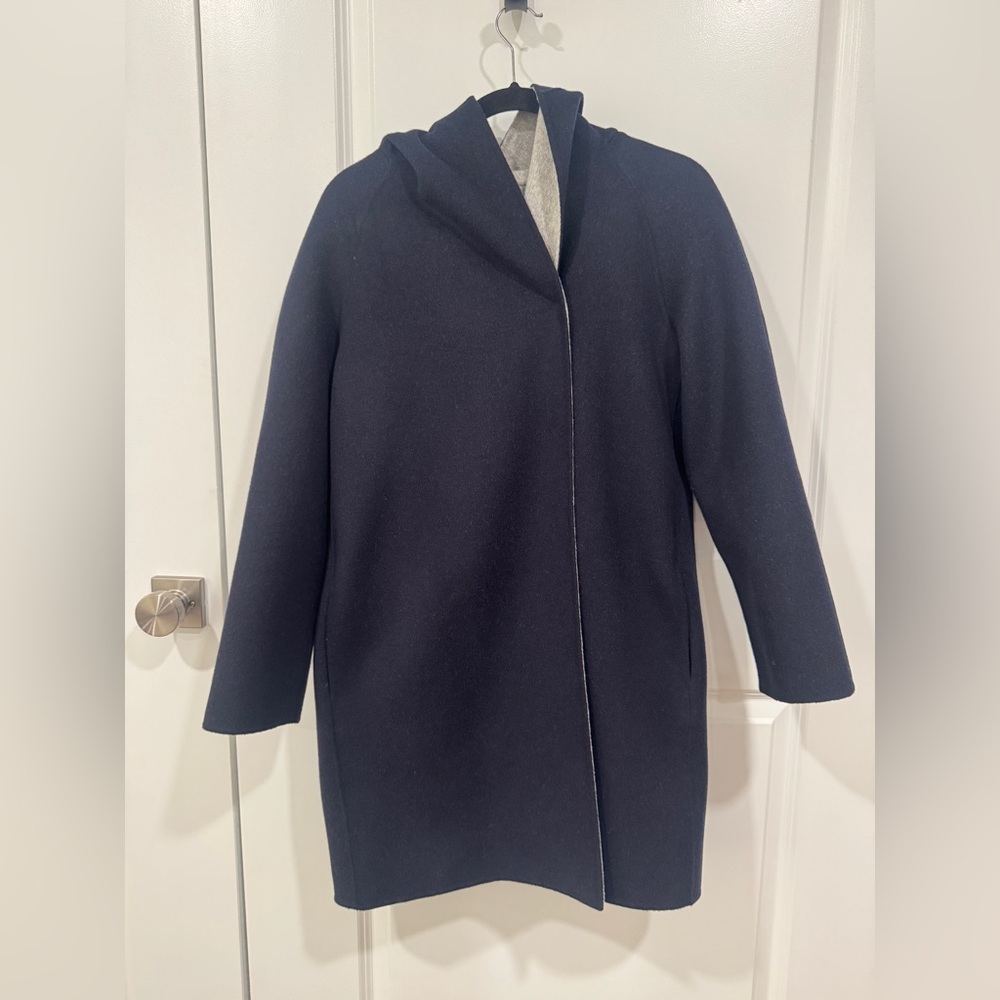 Vince Double Face Wool Coat in Navy
